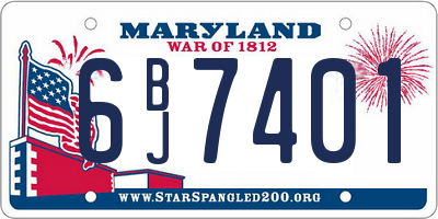MD license plate 6BJ7401