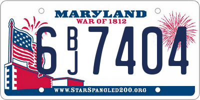 MD license plate 6BJ7404