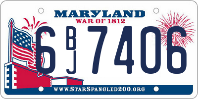 MD license plate 6BJ7406