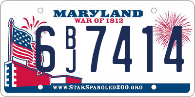 MD license plate 6BJ7414
