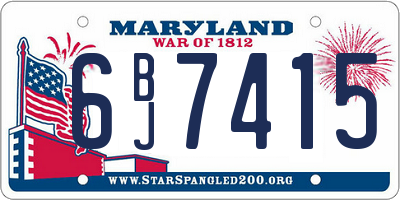 MD license plate 6BJ7415