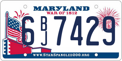 MD license plate 6BJ7429