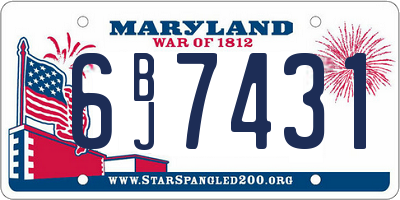 MD license plate 6BJ7431