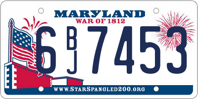 MD license plate 6BJ7453