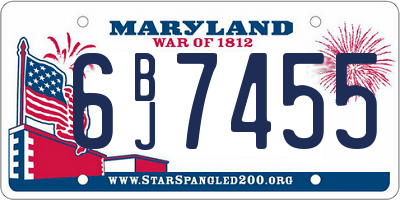 MD license plate 6BJ7455