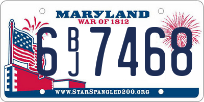 MD license plate 6BJ7468