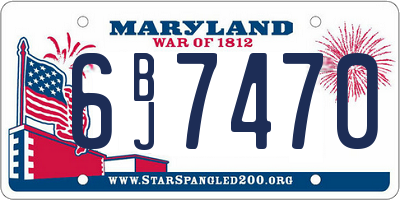 MD license plate 6BJ7470