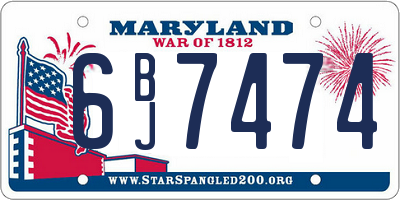 MD license plate 6BJ7474