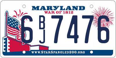 MD license plate 6BJ7476