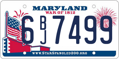 MD license plate 6BJ7499