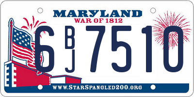 MD license plate 6BJ7510