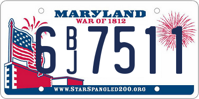 MD license plate 6BJ7511