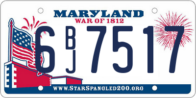 MD license plate 6BJ7517