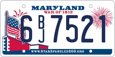 MD license plate 6BJ7521