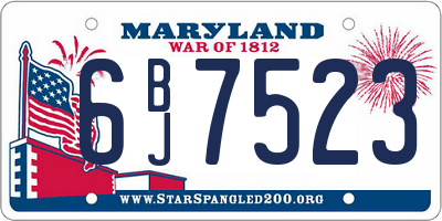 MD license plate 6BJ7523