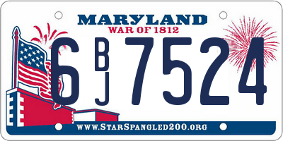 MD license plate 6BJ7524