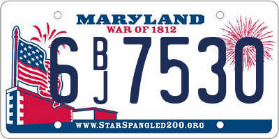 MD license plate 6BJ7530