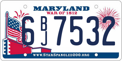 MD license plate 6BJ7532