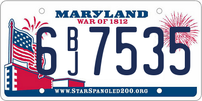 MD license plate 6BJ7535