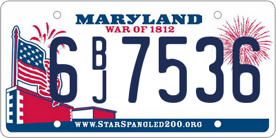 MD license plate 6BJ7536