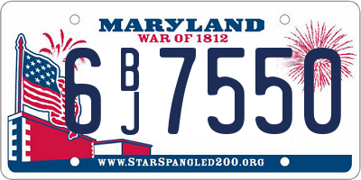 MD license plate 6BJ7550