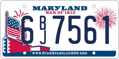 MD license plate 6BJ7561