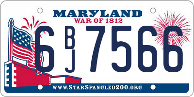 MD license plate 6BJ7566