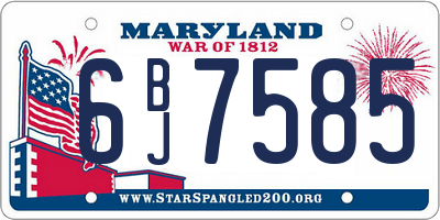 MD license plate 6BJ7585