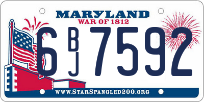 MD license plate 6BJ7592