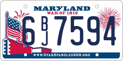 MD license plate 6BJ7594