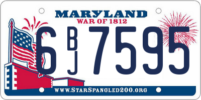 MD license plate 6BJ7595
