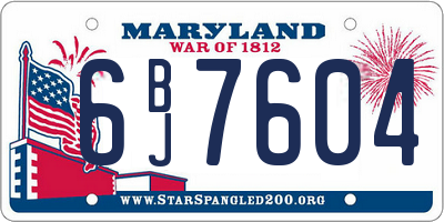 MD license plate 6BJ7604