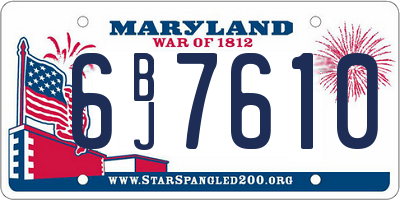 MD license plate 6BJ7610