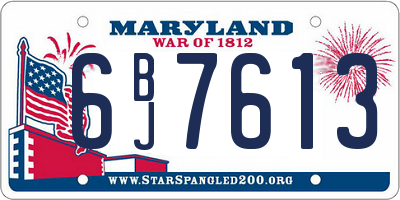 MD license plate 6BJ7613