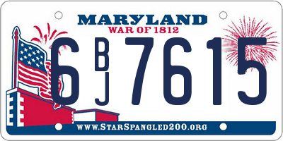 MD license plate 6BJ7615