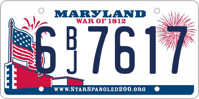 MD license plate 6BJ7617