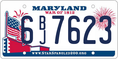 MD license plate 6BJ7623
