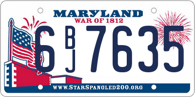 MD license plate 6BJ7635