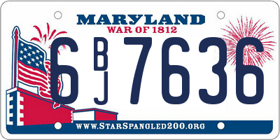 MD license plate 6BJ7636
