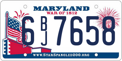 MD license plate 6BJ7658