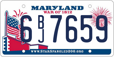 MD license plate 6BJ7659