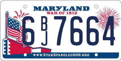 MD license plate 6BJ7664
