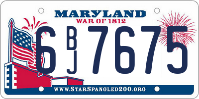 MD license plate 6BJ7675