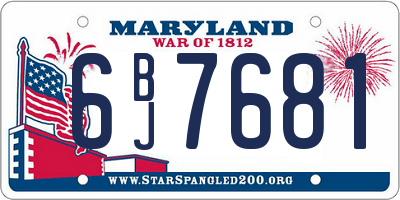 MD license plate 6BJ7681