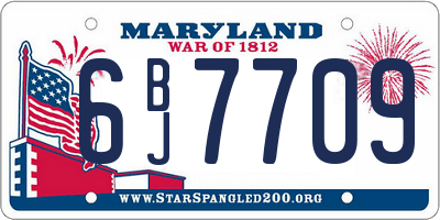 MD license plate 6BJ7709