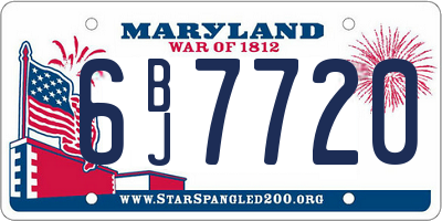 MD license plate 6BJ7720