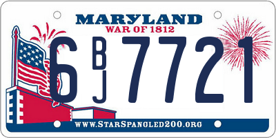 MD license plate 6BJ7721