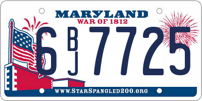 MD license plate 6BJ7725