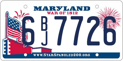MD license plate 6BJ7726