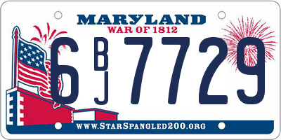 MD license plate 6BJ7729